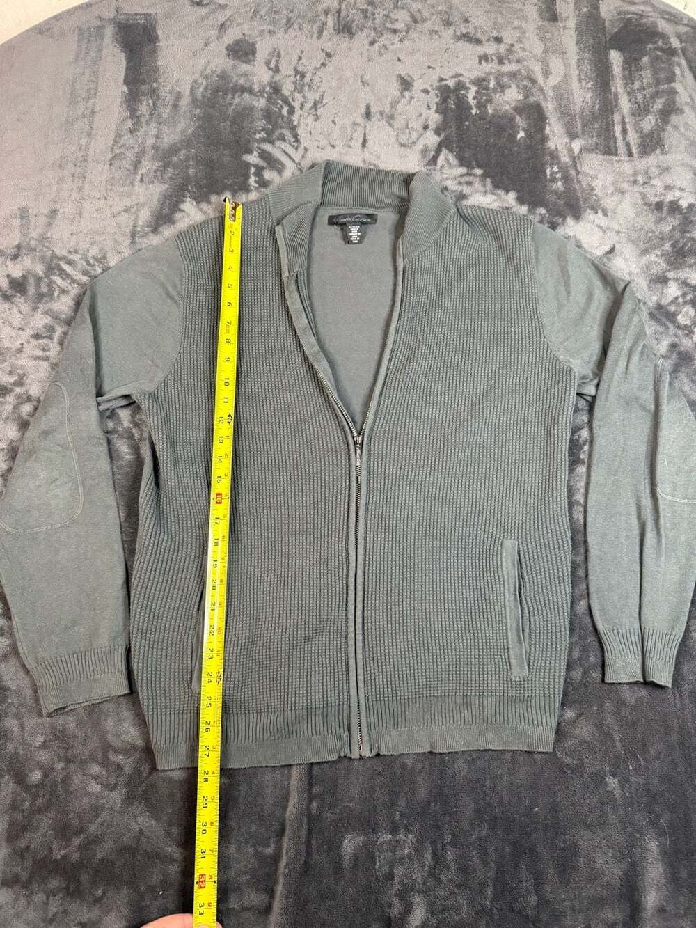 Men’s Kenneth Cole Full Zip Sweater Size XL Gray Knit Cardigan Mock Neck#115
